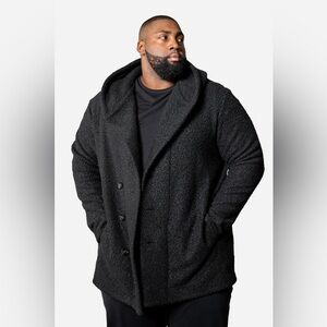 ONEBONE - Fuzzy Trench Hoodie, Men’s Size, Dark Grey